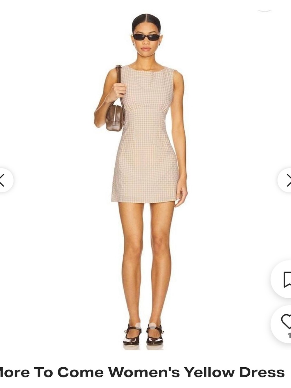 Sleeveless Mini Dress in Soft Yellow Gingham
